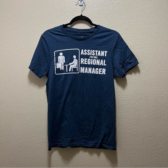 The Office Funny Blue Short Sleeve T-Shirt Assistant Regional Manager Size Small - Picture 2 of 5